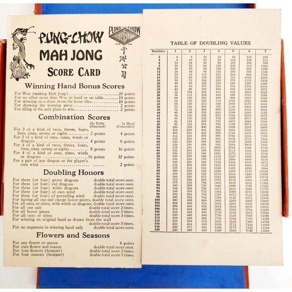 1923 Pung Chow Early Mah Jong Tile Game Complete Antique Educator Set BRDGMS - Picture 4 of 9
